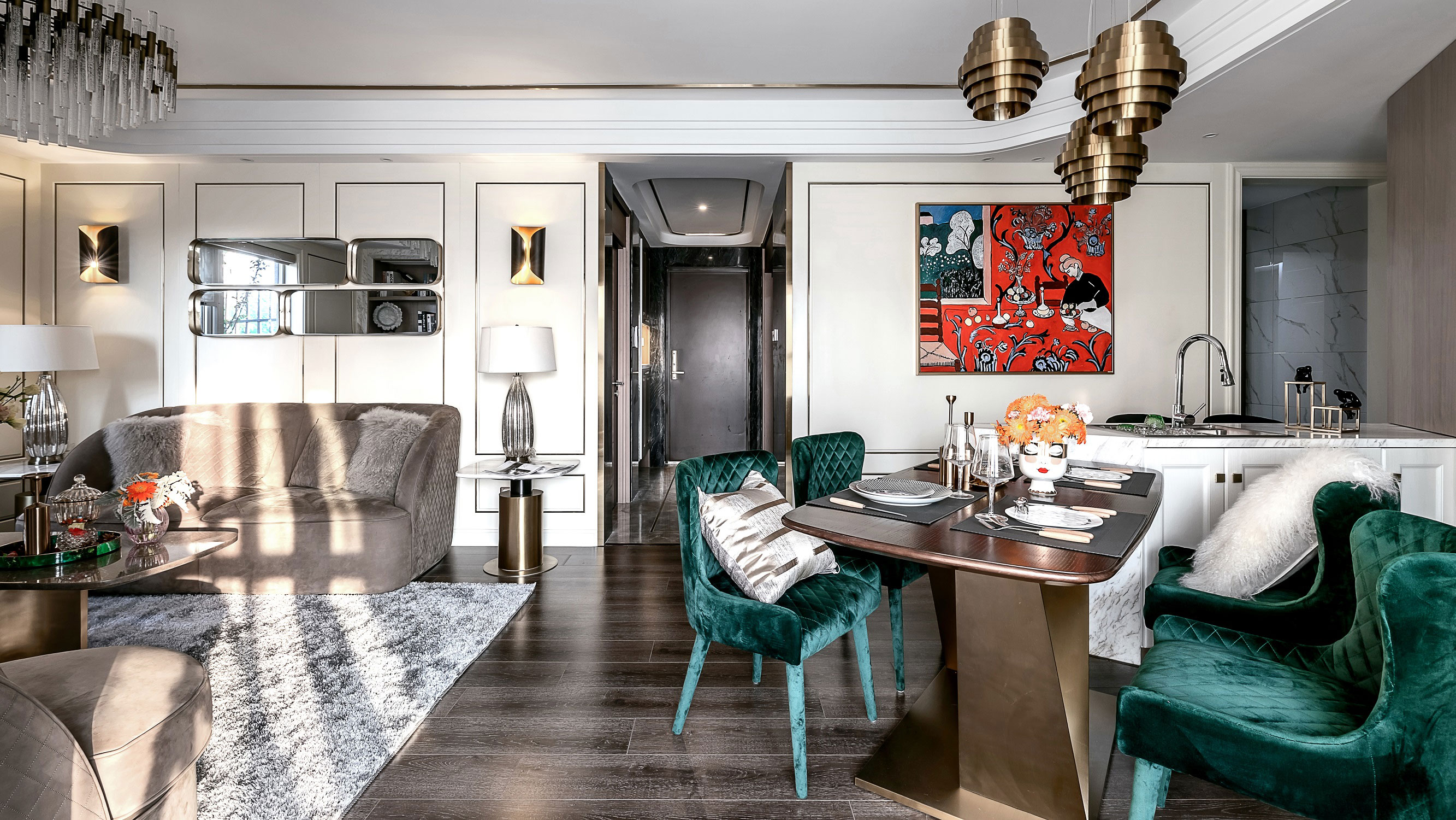 现代轻奢,优雅气质的89㎡住宅-住逻辑云定制-专业的软装家具定制服务